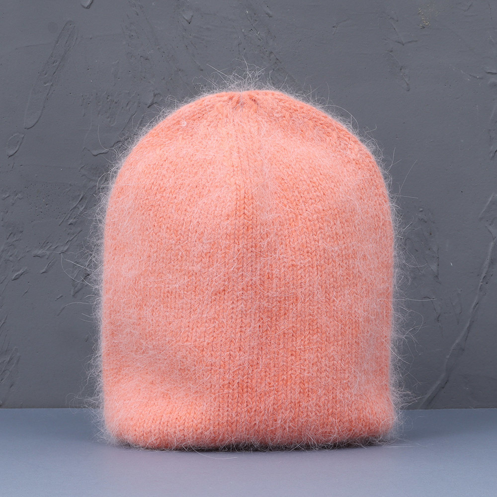 Beanie/Skull Caps Rabbit fur fashion winter and Autumn Women Arrival Ladies Beanie Cap High Quality Fashionable Knitted Hats 230811