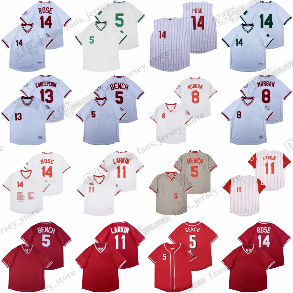 1969 Pete Rose Vintage Baseball Jerseys Johnny Bench Joe Morgan Barry Larkin Dave Concepcion Stitched Jersey