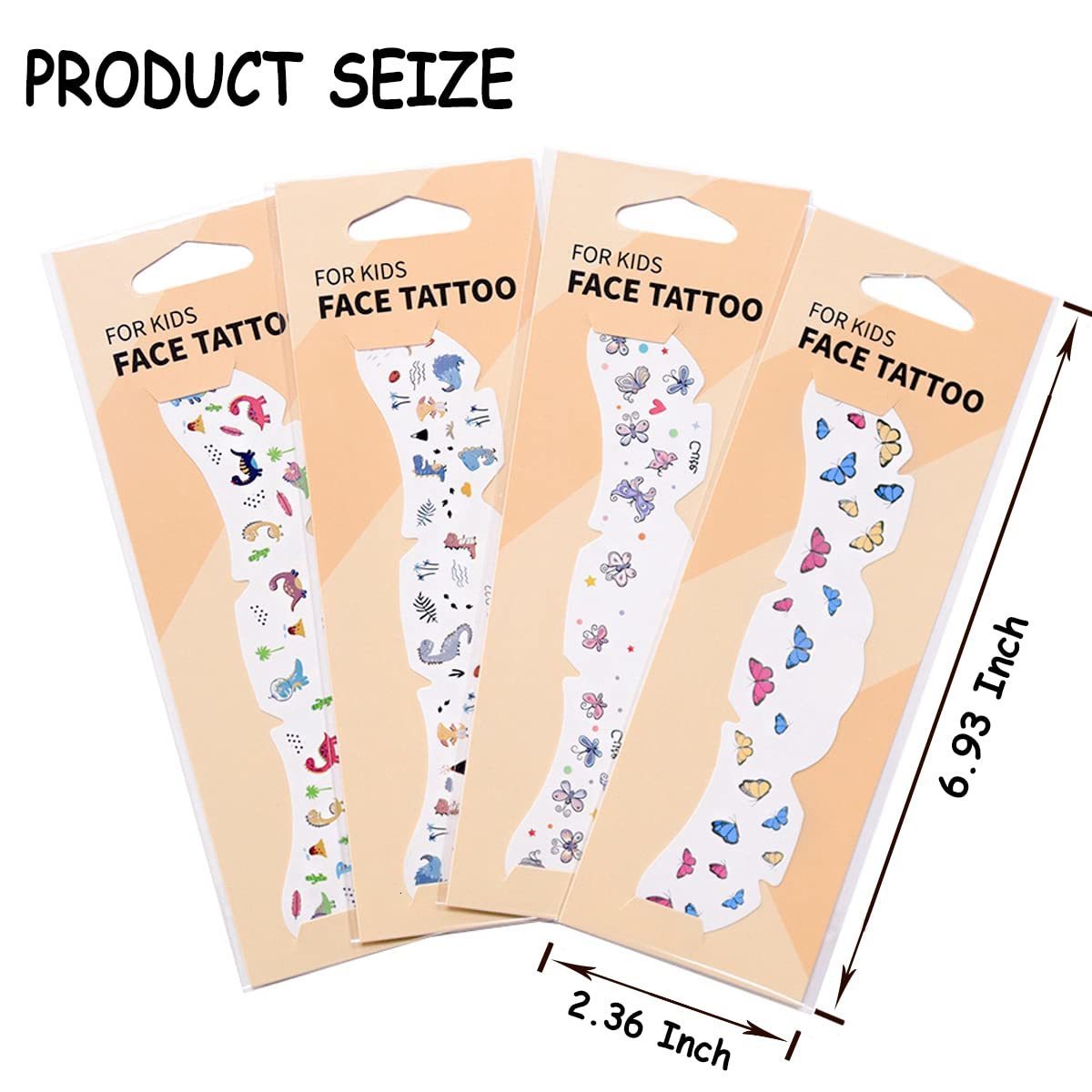 Temporary Tattoos Face For Kids Cartoon Butterfly Fruit Dinosaur Freckle Tattoo Stickers for Girls Boys Makeup Party 230812