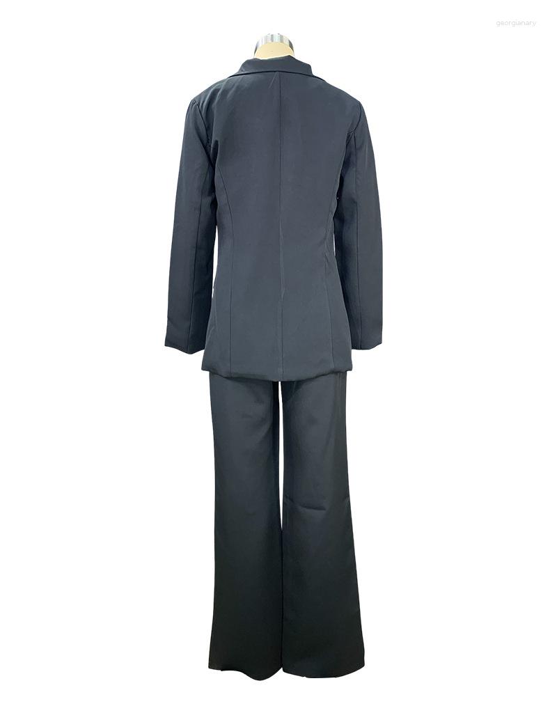 Women's Tracksuits Two Piece Outfits Women Clothes Suit 2023 Autumn Fashion Elegant Long Sleeve Blazer Coats & Work Straight Leg Pants