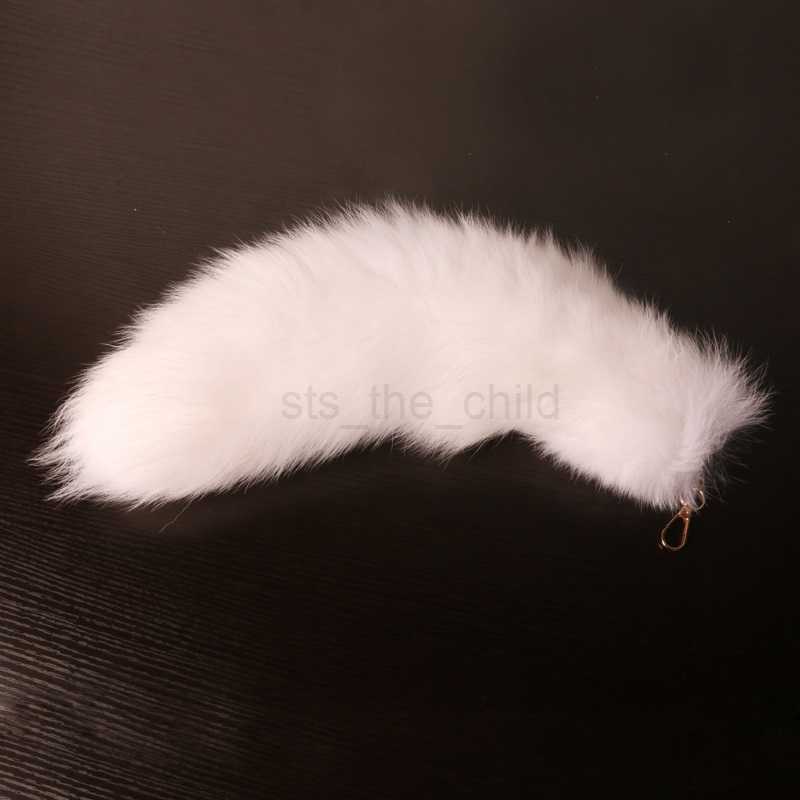 Keychains Lanyards New Fashion Wolf Fox Tail Fur Keychains Unisex Pompom Pendant Car Keyring Holder Cute Key Chains Charm Bag Accessories Gifts