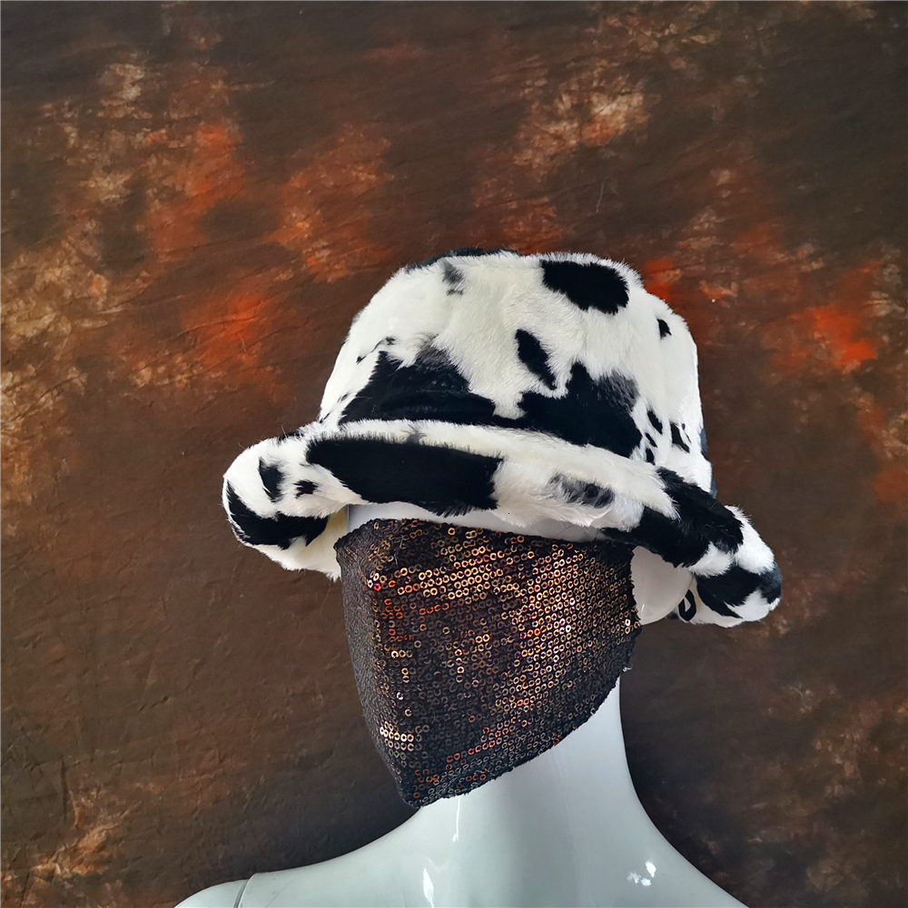 Wide Brim Hats Bucket Hats Fashion Autumn Winter Women Faux Fur Bucket Hat Rabbit Solid Thickened Soft Warm Man Fishing Cap Outdoor Vacation Girl Hat 