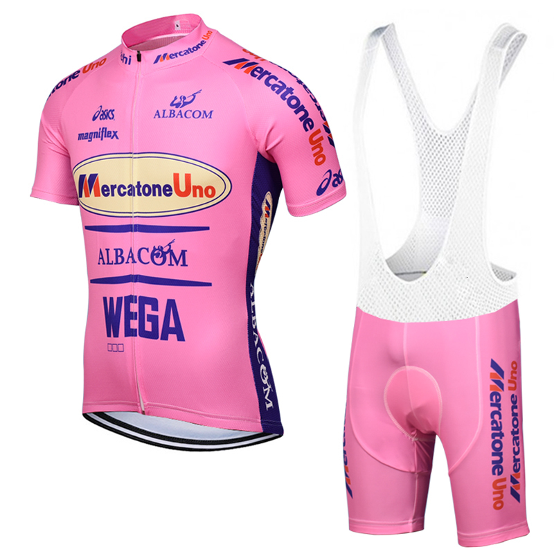 Cycling Jersey Sets Men's Retro Cycling Jerseys Bike Kit Yellow Pink Shirt Short Sleeve Sets Bicycle Clothing Bib Pants Ride Wear 230811 - view 3