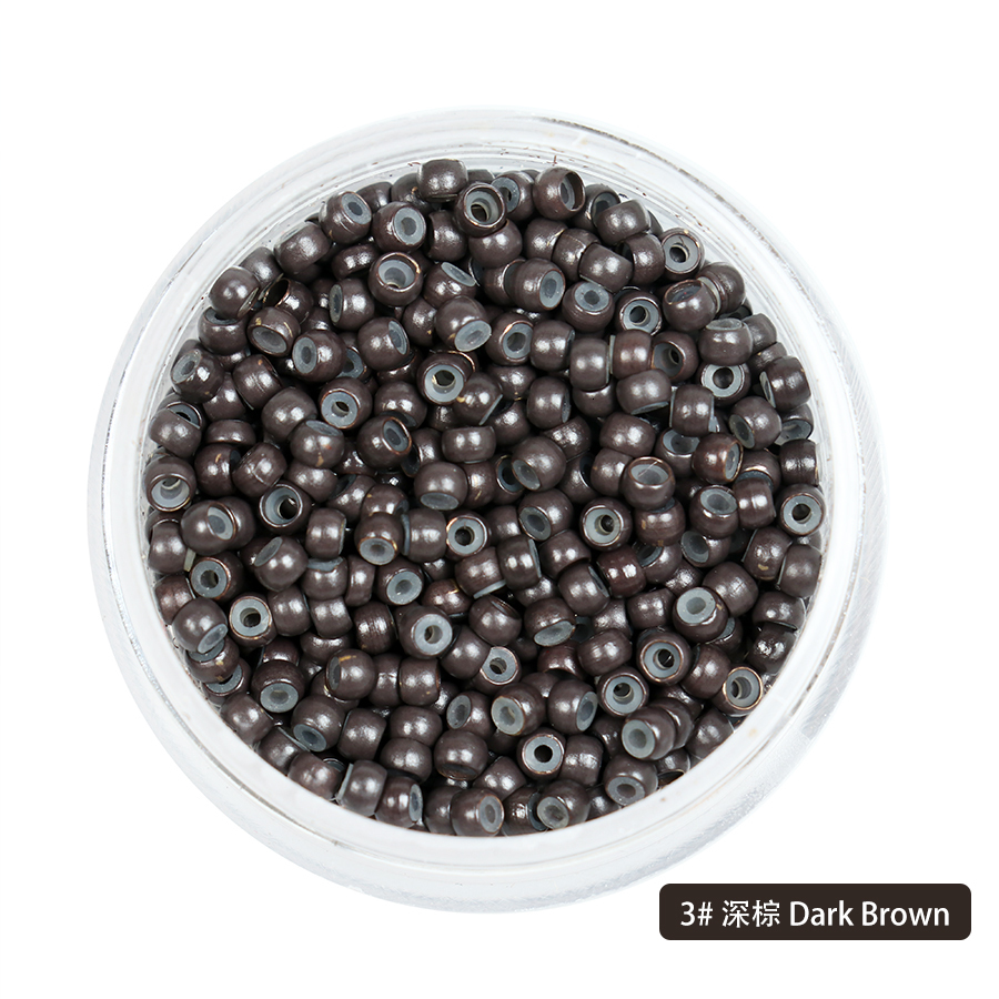 Microbeads 1000pcs 3*2mm Copper Silicone Nano Micro Link Tube Ring for Wig Hair Extensions Lined Beads Salon Tools Nanometer Beaded 230811