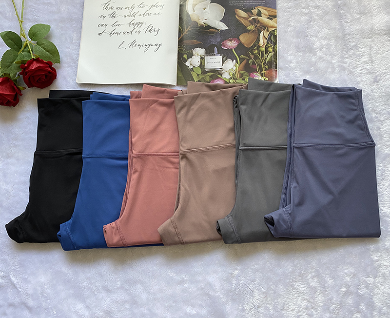 High Waist Yoga Pants Naked Comprehensive Training quick dry Lycra Fabric Sports Gym Wear Leggings Elastic Fitness Lady Outdoor Trousers A-01