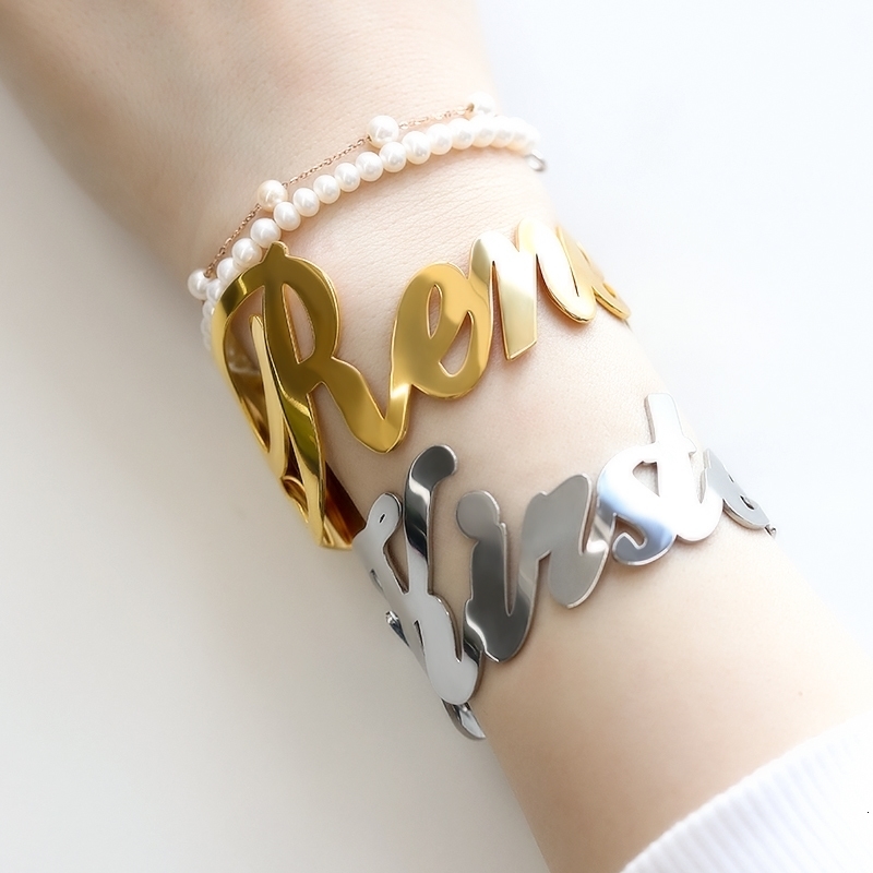 Bangle Bangles Big Bracelets Custom Name Bracelet Stainless Steel Jewelry Couple Bracelet For Women Personalized Gift Gold Cuff Bangles 230811