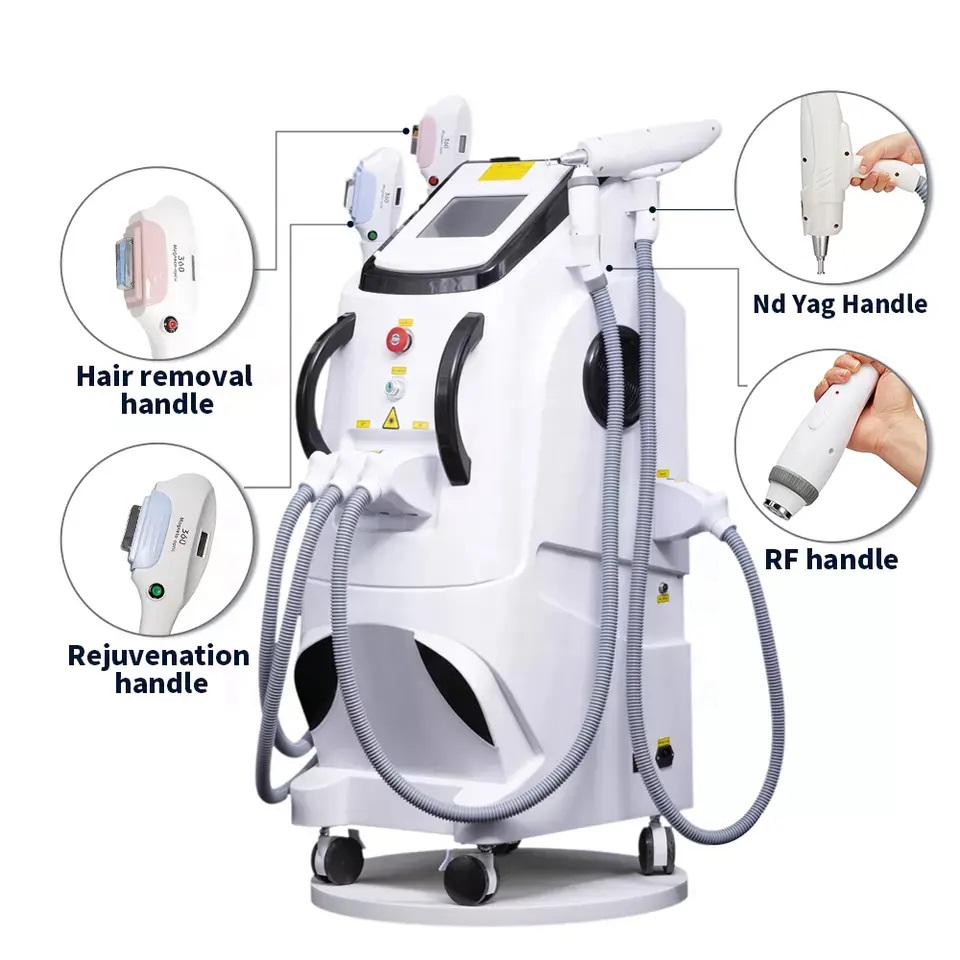 POWERFUL Q switch nd yag laser picosecond Multifunctional 4 in 1 rf ipl opt hair removal permanent ice cooling tattoo removal machine