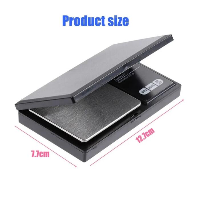 200g x 0.01g Mini Pocket Digital Scale LCD Digital Precision Jewelry Scale Coin Gold Diamond Jewelry Weigh Balance Measurement 500g/0.01g