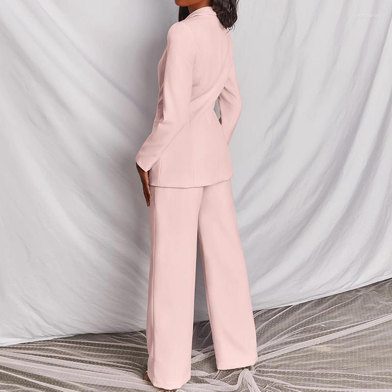 Women's Tracksuits Two Piece Outfits Women Clothes Suit 2023 Autumn Fashion Elegant Long Sleeve Blazer Coats & Work Straight Leg Pants