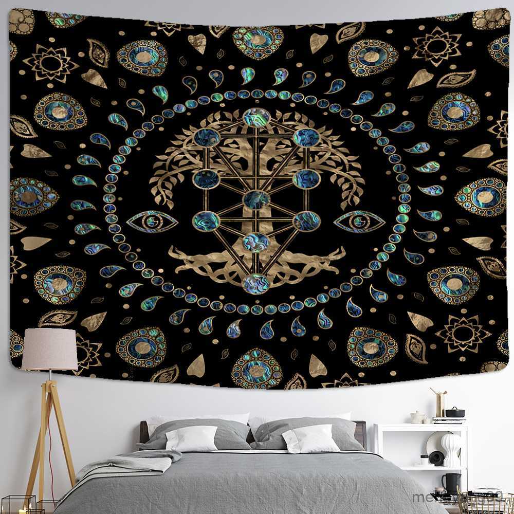 Tapestries Tree of Life Art Tapestry Wall Hanging Yoga Mat Large Sheets Hippie Home Bedroom Decor Aesthetic L260524