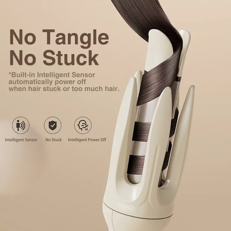 Genai Automatic Hair Curler: 28mm Barrel, 4 Temperature Modes, Negative Ion Generator, Intelligent Timer & Sensor, Auto Shut-Off for Safety