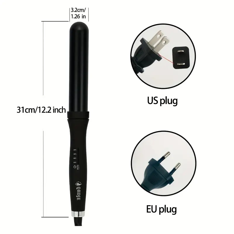 Professional 32mm Hair Curling Iron with Gloves and Clips - Multifunctional Hair Styling Tool for Curly Hair - Perfect for Salon-Quality Results at Ho