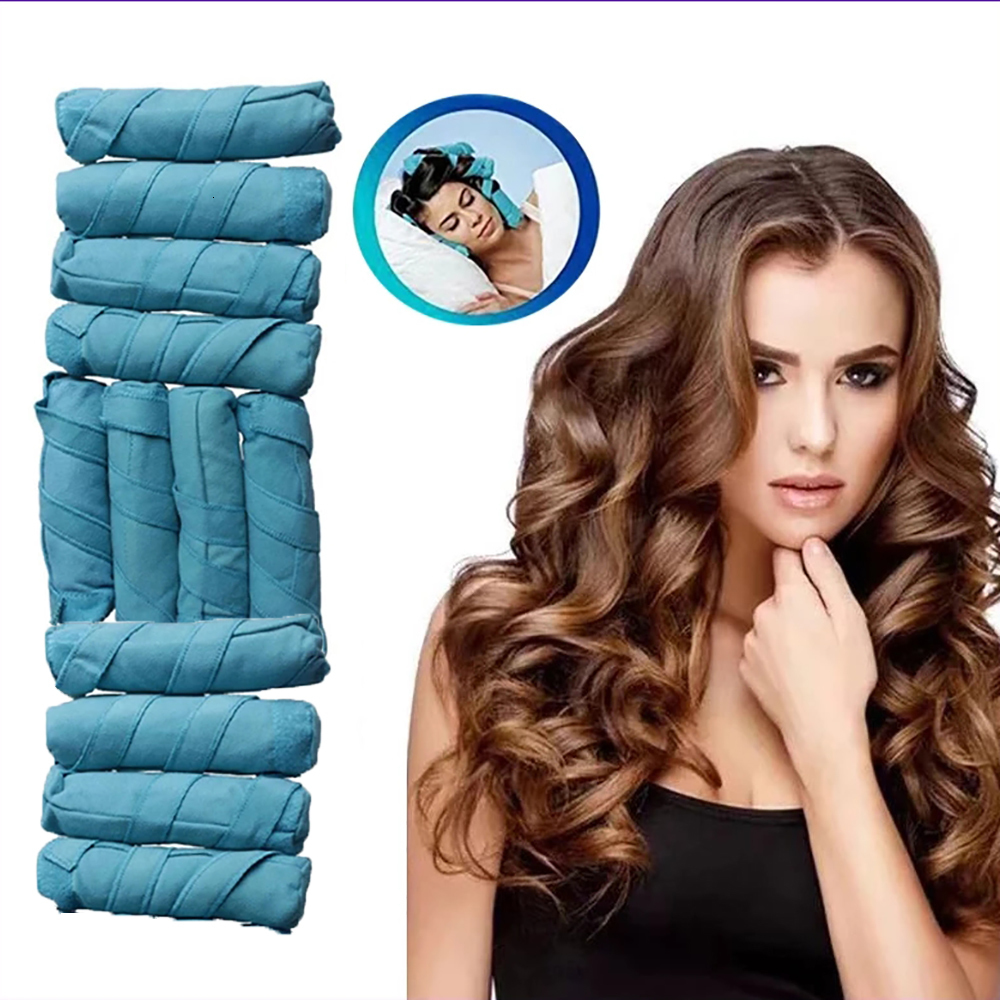 Hair Rollers 12psc Hair Curler No Heat Set Long Cotton Hair Rollers For Women Heatless Curls Overnight Sleeping DIY Magic Hair Styling Tools 230811