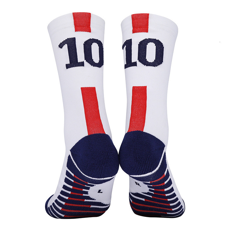 Sports Socks Number Blue White 10# 7# Soccer Men Adult Football Outdoor Running Cycling Fastdrying Breathable Nylon NonSlip 230811