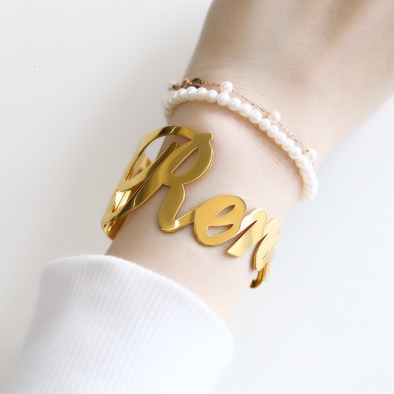 Bangle Bangles Big Bracelets Custom Name Bracelet Stainless Steel Jewelry Couple Bracelet For Women Personalized Gift Gold Cuff Bangles 230811
