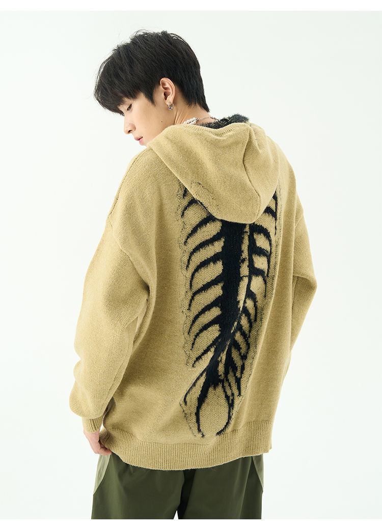 Women's Hoodies Sweatshirts Centipede Pattern Slouchy Hooded Sweaters Men Women In Winter American Knitwear Sweater Small Crowd High Street Lover