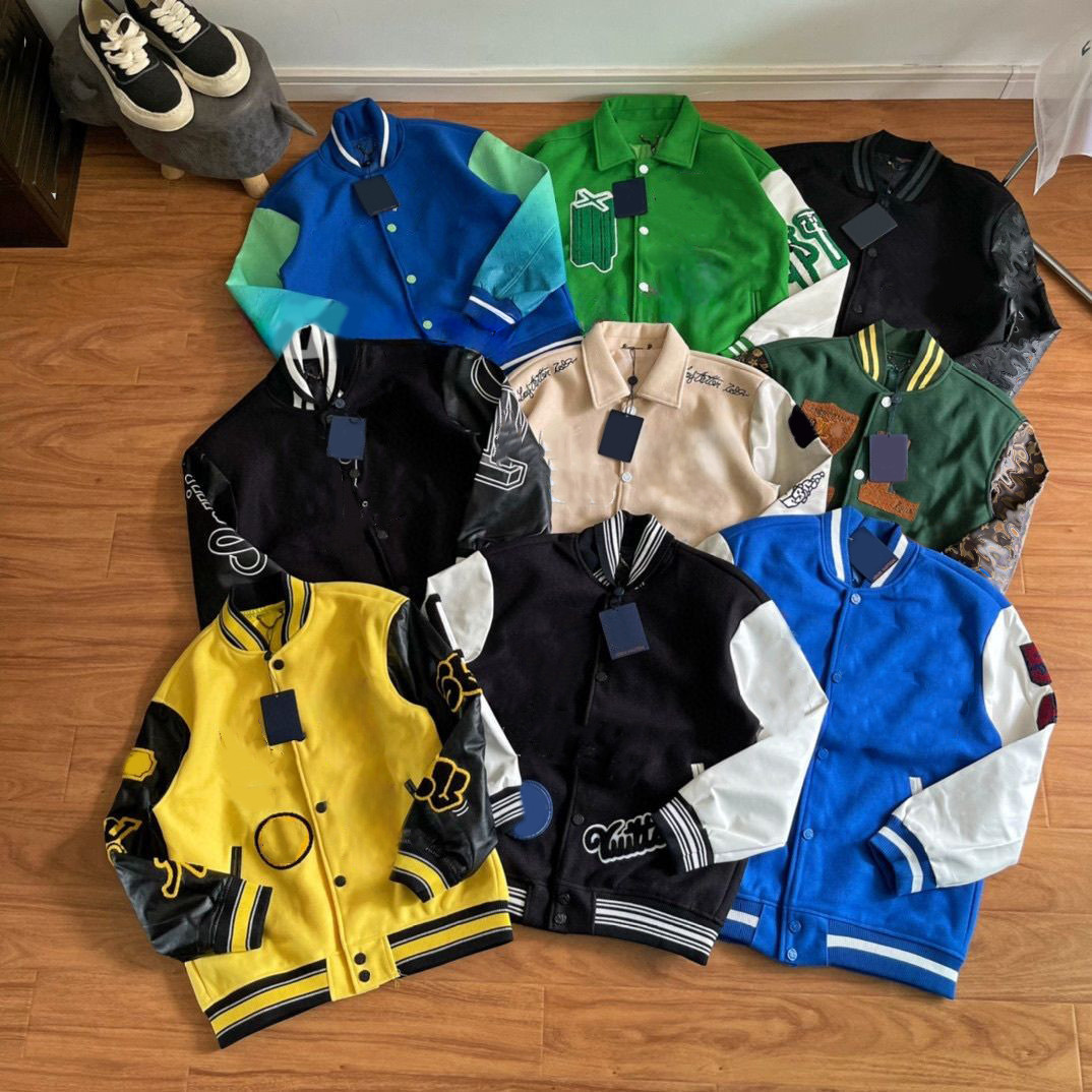 Mens jackets Baseball varsity jacket letter stitching embroidery autumn and winter men loose causal outwear coats