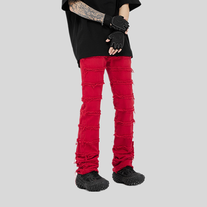 Men's Jeans Punk Stacked White Straight Y2K Grunge Jeans Pants Men Fashion Hip Hop Kpop Women Cotton Old Long Trousers Ropa Hombre 230823