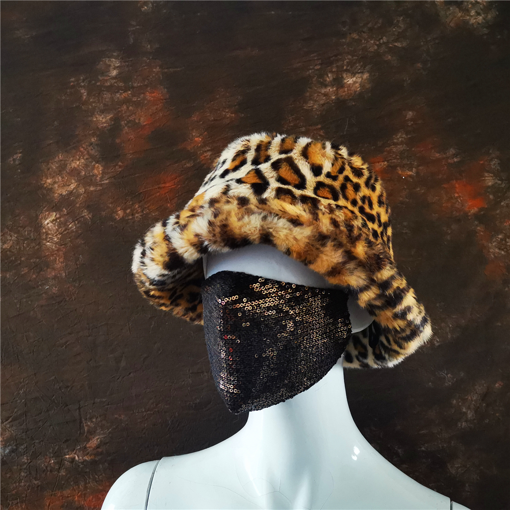 Wide Brim Hats Bucket Hats Fashion Autumn Winter Women Faux Fur Bucket Hat Rabbit Solid Thickened Soft Warm Man Fishing Cap Outdoor Vacation Girl Hat 