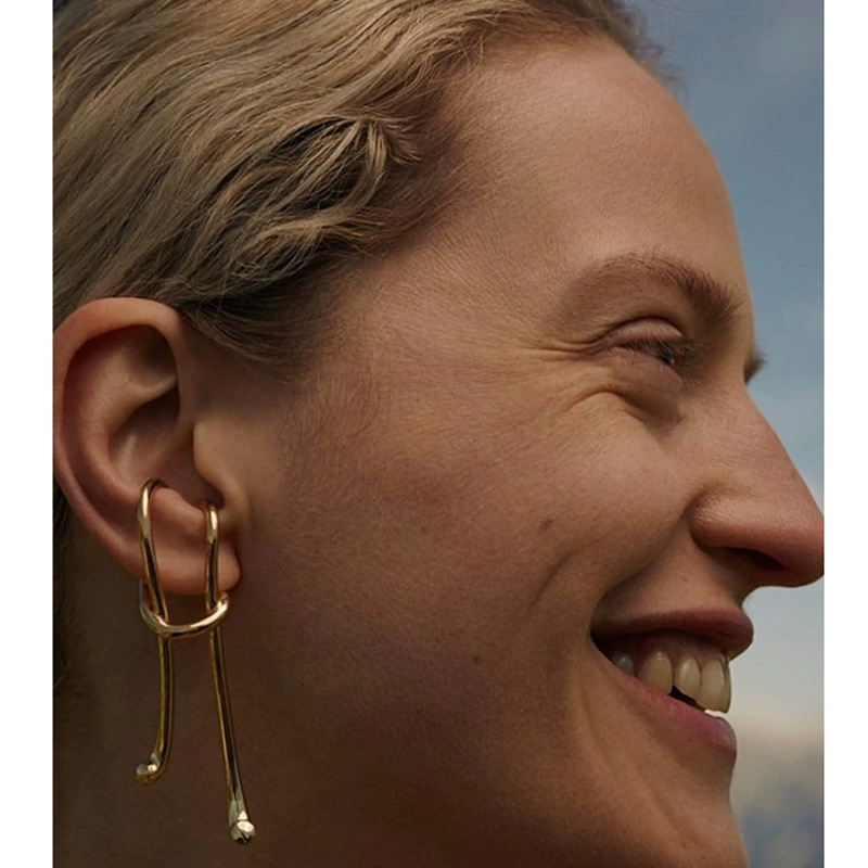 Ear Cuff Long Earrings Vintage Ear Hanging Exaggerated Ear Clip Niche High Cold Style No Ear Hole for Women Earrings Support Wholesale 230811