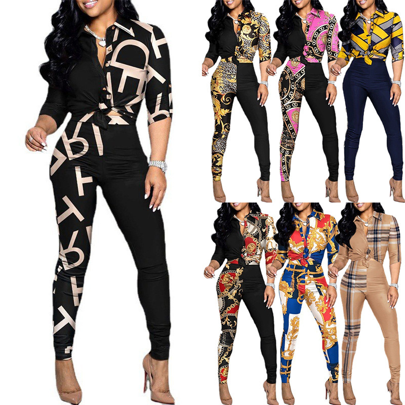 Women's Tracksuits Woman Two Peice Matching Sets Sexy Party Birthday Festival Holiday Clothing Outfits Clothing Mujer Blouse Trouser Clothes outf