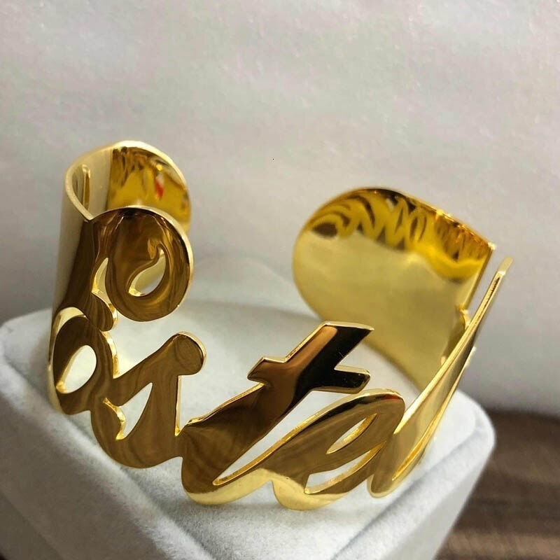 Bangle Bangles Big Bracelets Custom Name Bracelet Stainless Steel Jewelry Couple Bracelet For Women Personalized Gift Gold Cuff Bangles 230811
