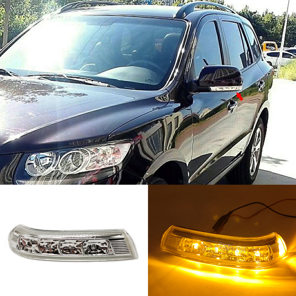Car LED Repeater Rearview Mirror Turn Signal Light For Hyundai Santa Fe 2010 2011 2012 Veracruz IX55 2007-2012