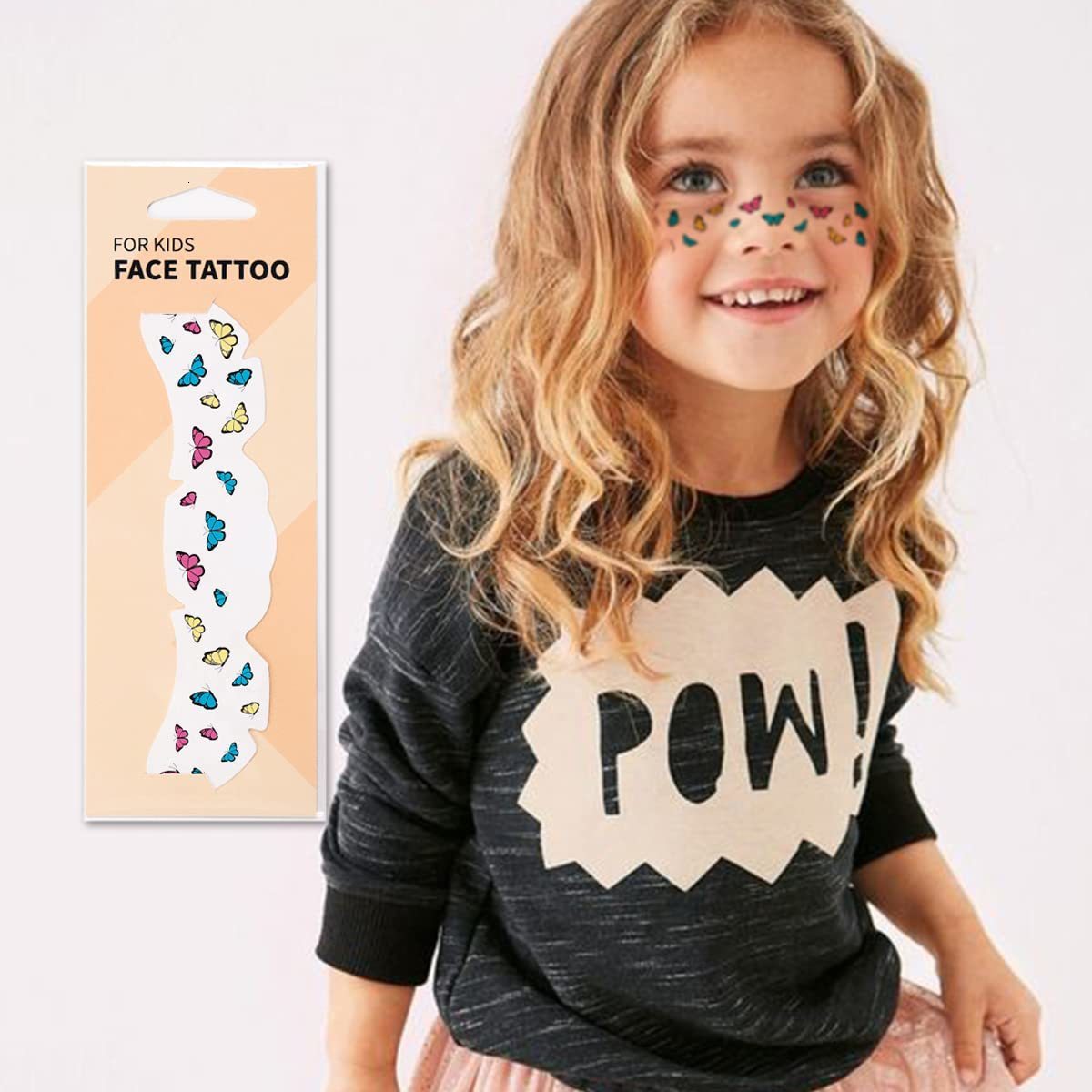 Temporary Tattoos Face For Kids Cartoon Butterfly Fruit Dinosaur Freckle Tattoo Stickers for Girls Boys Makeup Party 230812