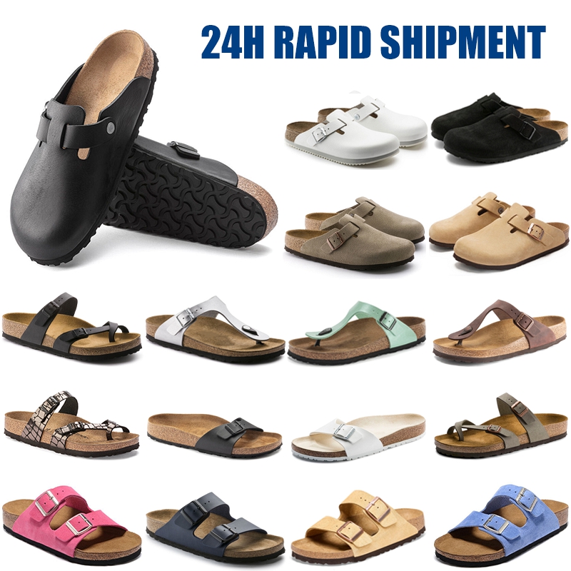 Designer Birkenstocks Sandals boston clogs Slippers Birks Arizonas Mayari Gizehs Head Pull Cork Leather Loafers Mens Women Plate-forme Platform Clog Beach shoes