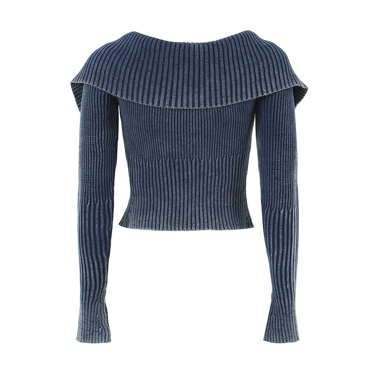 Womens Sweaters Women Tribeca Bibbed off the shoulder Knit Long Sleeve Zipper Crop TOP Sweater Cardigan 230811