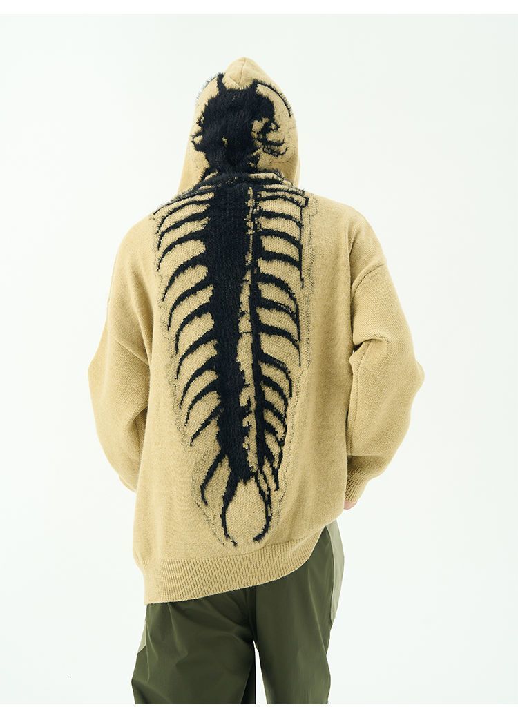 Women's Hoodies Sweatshirts Centipede Pattern Slouchy Hooded Sweaters Men Women In Winter American Knitwear Sweater Small Crowd High Street Lover