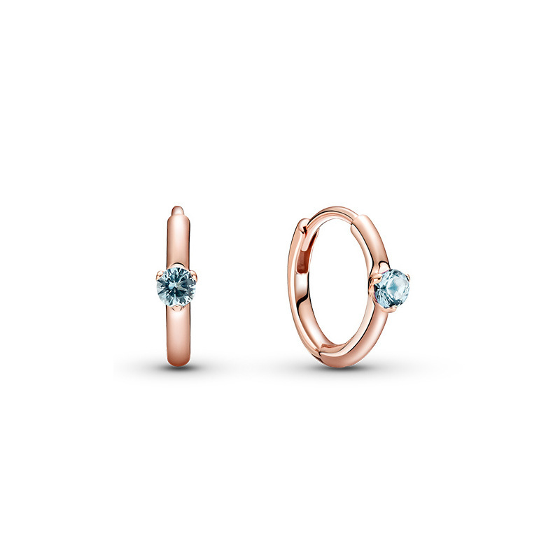 Silver Ring Rose Golden Tingxi Year Series Single Stone Earrings Can Be Used As Gifts For Girlfriends To Deliver Free Delivery