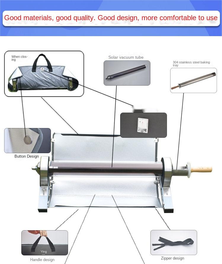 Premium Solar Powered Oven Camping Cookware Reinforced Foldable Portable Outdoor Cooker Energy Supply by Sun Stove For Hiking Backyard Cooking Home Pi