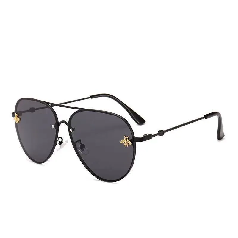 Sunglasses New Little Bee Premium Sunglasses for Men and Women Round Hip Hop Glasses UV Resistant Sunglasses