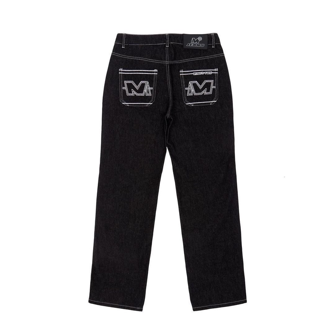 Men's Jeans Y2k Jeans Hip Hop Letter Printed Black Pants Men Women Trend Fashion Punk Loose Straight Wide Leg Trousers Streetwear 230823