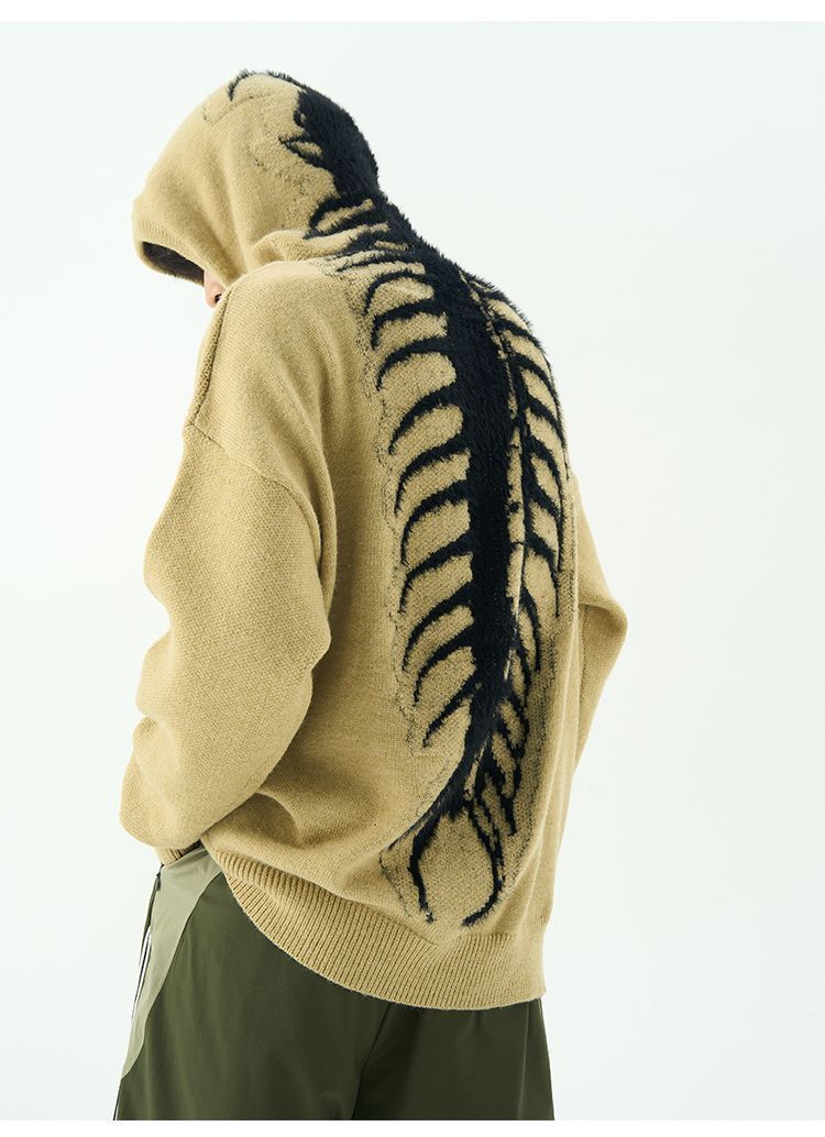Women's Hoodies Sweatshirts Centipede Pattern Slouchy Hooded Sweaters Men Women In Winter American Knitwear Sweater Small Crowd High Street Lover