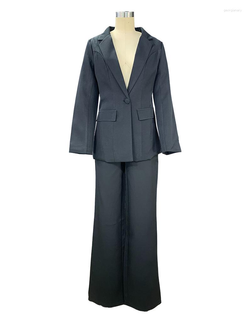 Women's Tracksuits Two Piece Outfits Women Clothes Suit 2023 Autumn Fashion Elegant Long Sleeve Blazer Coats & Work Straight Leg Pants