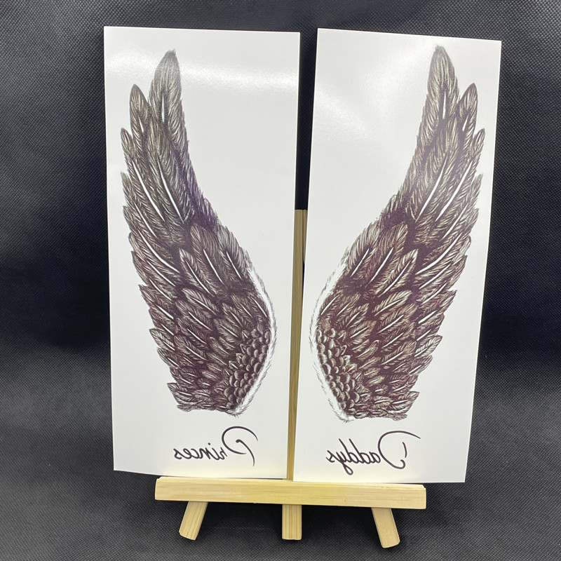 Temporary Tattoos 2PCS The Angel s Wing Tattoo Stickers For Men Women Leg Arm Body Art Tattos Waterproof Flash Decals Tatoos 230812