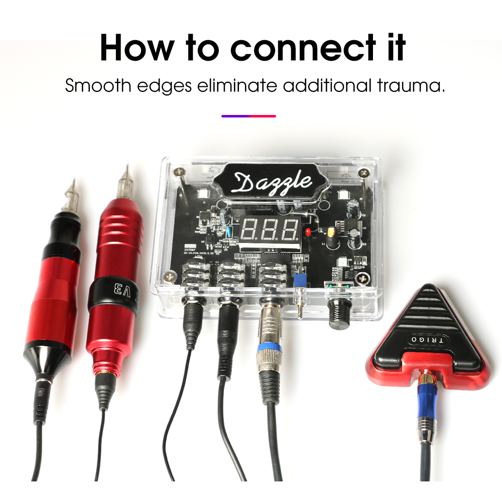 Tattoo Machine Tattoo Power Supply Transparent Dazzle Dual Mode LED Digital Display Screen Bench Tattoo Supplies for Coil Rotary Tattoo Pen 230811