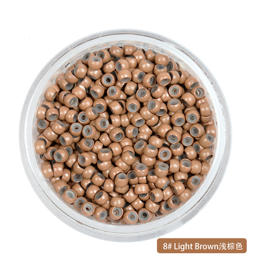 Microbeads 1000pcs 3*2mm Copper Silicone Nano Micro Link Tube Ring for Wig Hair Extensions Lined Beads Salon Tools Nanometer Beaded 230811