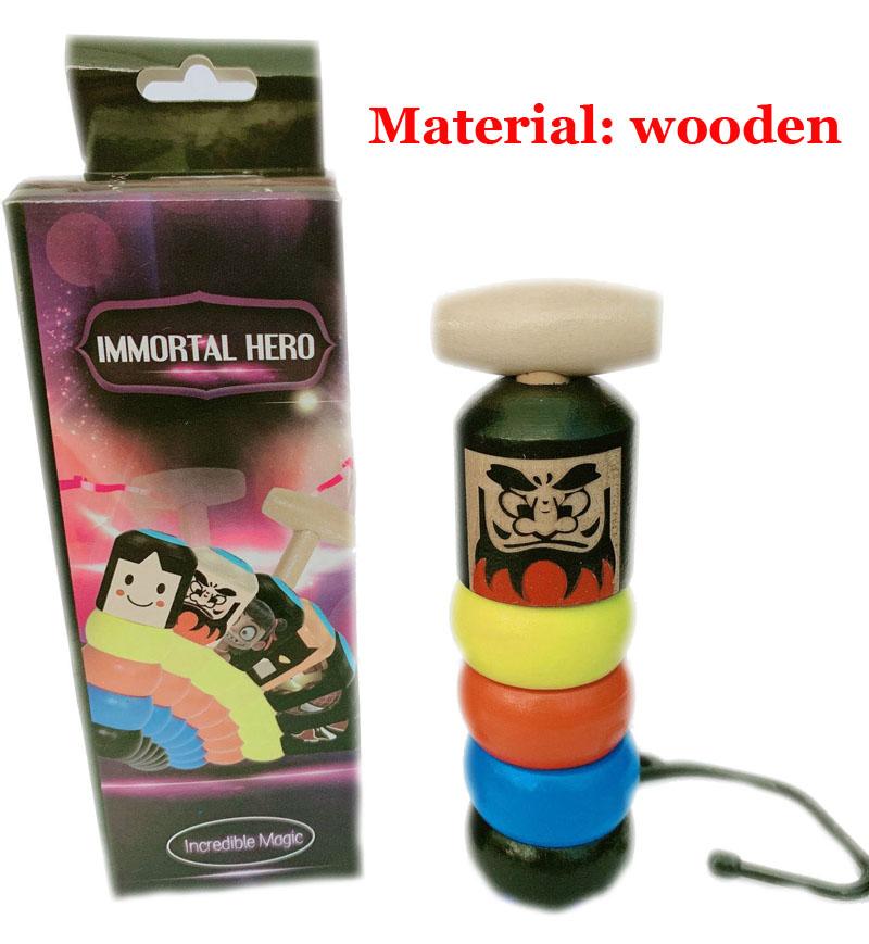 2 PCS Immortal Daruma The Unbreakable Wooden Man Magic Toy Stubborn Wood Man Magic Trick Props Children Kids Magia Easy DoingZZ
