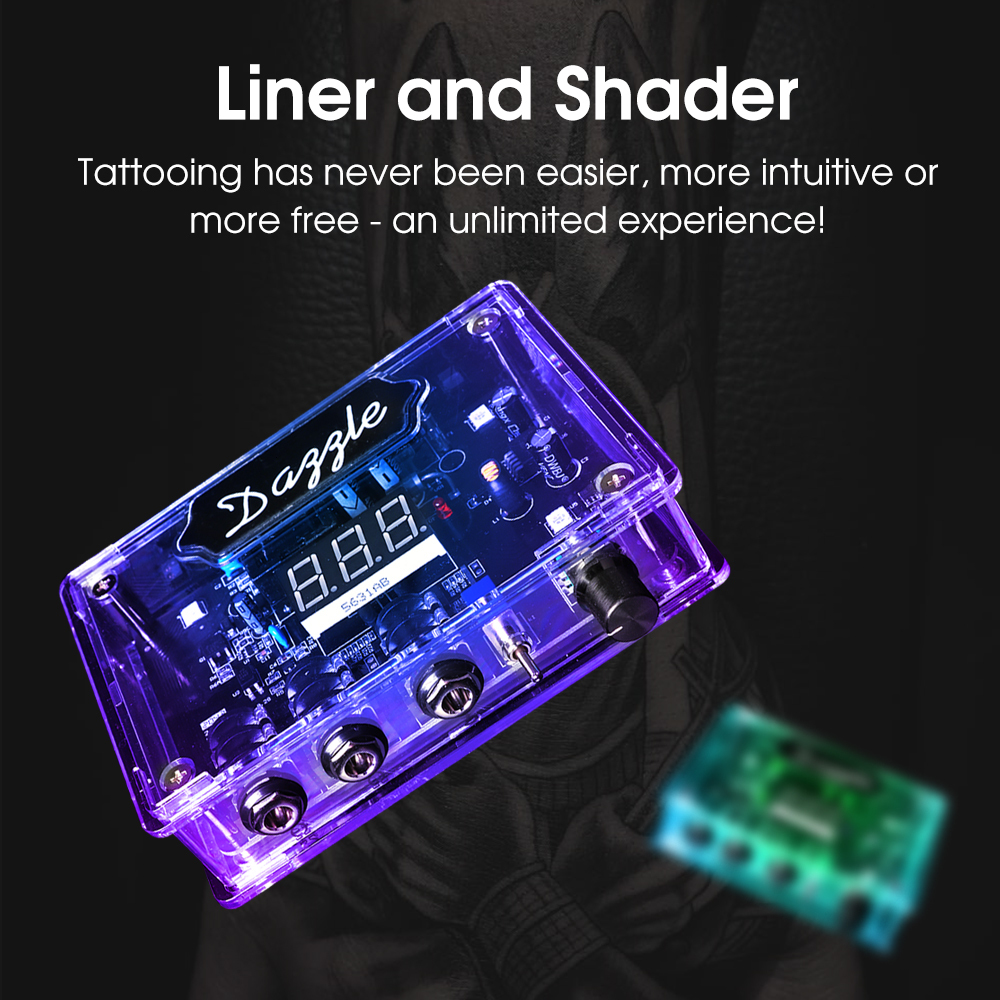 Tattoo Machine Tattoo Power Supply Transparent Dazzle Dual Mode LED Digital Display Screen Bench Tattoo Supplies for Coil Rotary Tattoo Pen 230811