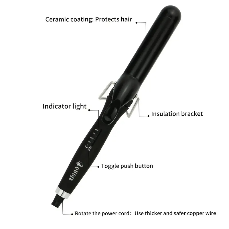 Professional 32mm Hair Curling Iron with Gloves and Clips - Multifunctional Hair Styling Tool for Curly Hair - Perfect for Salon-Quality Results at Ho