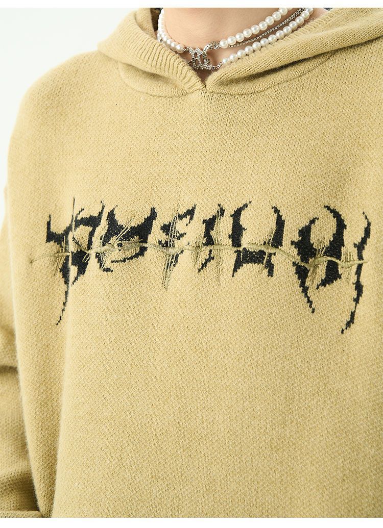 Women's Hoodies Sweatshirts Centipede Pattern Slouchy Hooded Sweaters Men Women In Winter American Knitwear Sweater Small Crowd High Street Lover