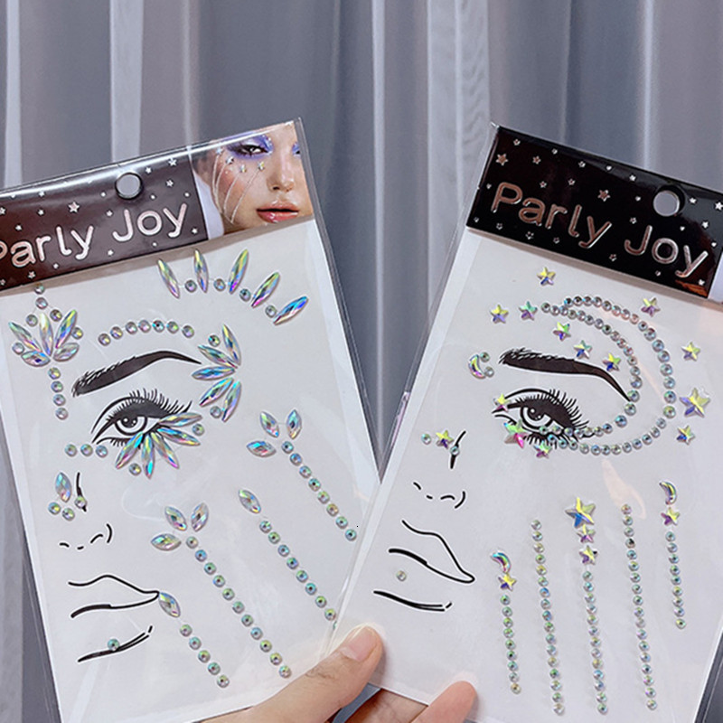 Temporary Tattoos Glitter Face Jewelry Sticker Jewels Diamond Makeup Art Eyeliner Tattoo Party Bady Tools Eye s 230812