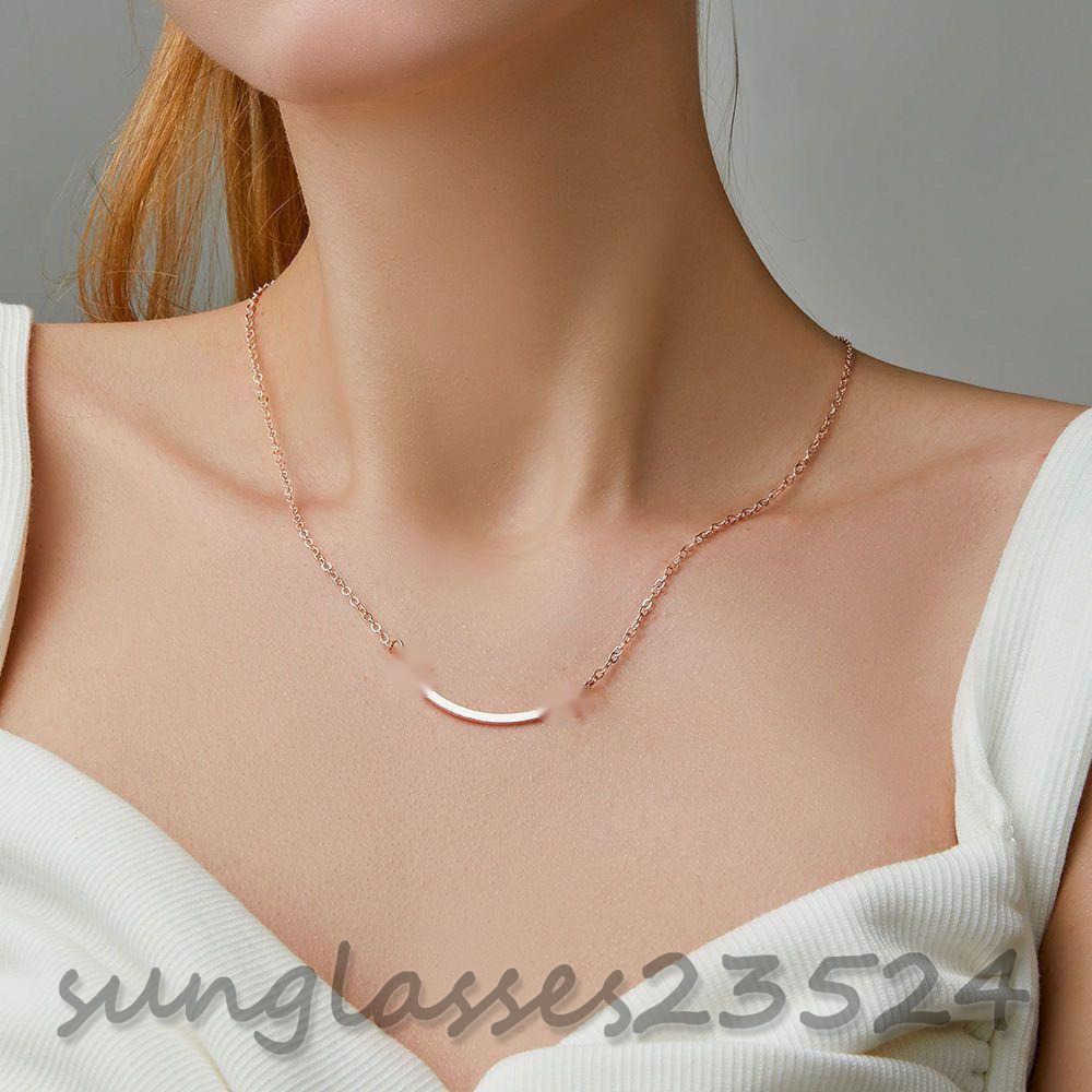 Fashion Stainless Steel Pendant Necklaces For Women Smile Chain Wedding Party Necklace Accessoeries Jewelry Gifts Tiffanies