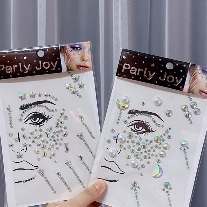 Temporary Tattoos Glitter Face Jewelry Sticker Jewels Diamond Makeup Art Eyeliner Tattoo Party Bady Tools Eye s 230812
