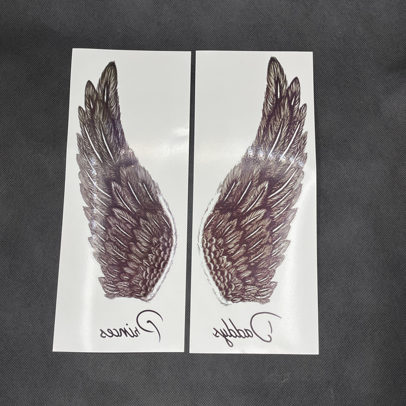 Temporary Tattoos 2PCS The Angel s Wing Tattoo Stickers For Men Women Leg Arm Body Art Tattos Waterproof Flash Decals Tatoos 230812