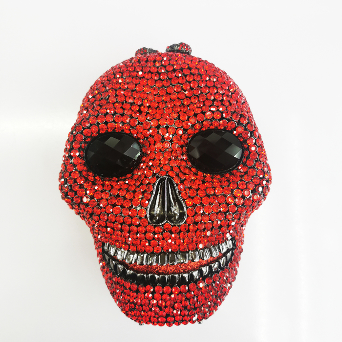 Lady Skull Halloween Gift Stones Clutch Women Rhies Evening Bag Wedding Bags Crystal Chain Gold Sier Day Clutches 230811 4