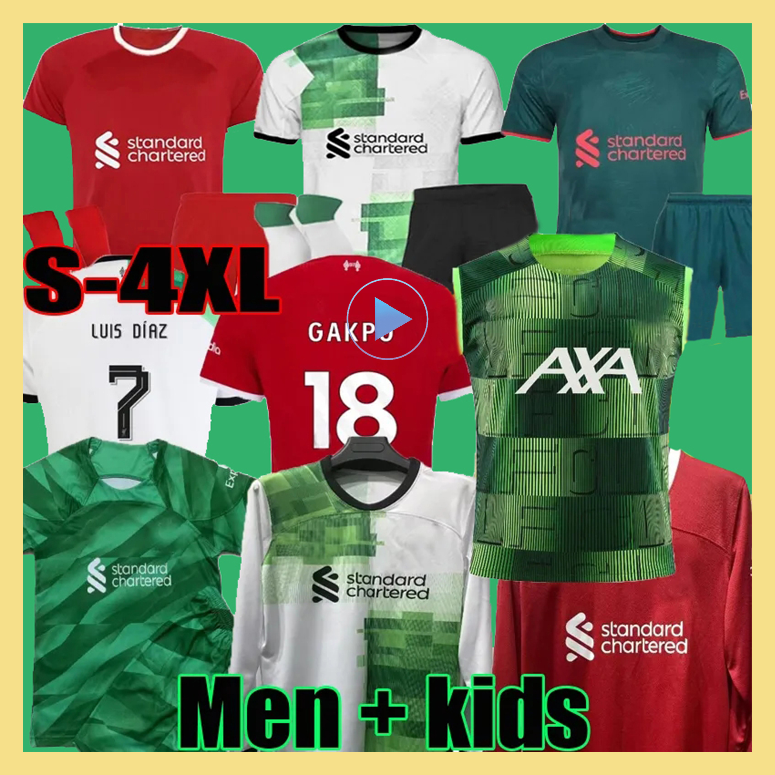 XXXL 4XL 23 24 Soccer Jerseys GAKPO DARWIN 2023 2024 Mohamed Luis DIaz Alexander Arnold Football Kit Tops Shirts Men Kids Uniform A.BECKER Goalkeeper goalkeeper black